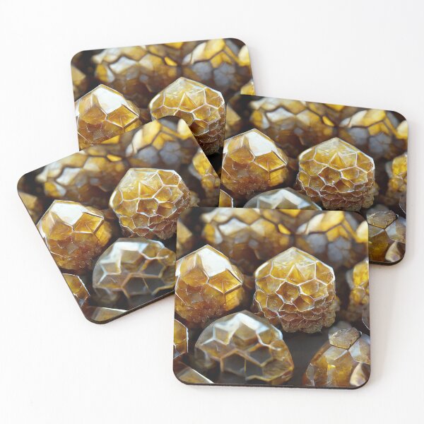 Aperçu de l'œuvre Crystal Honeycomb couleur dorée créée et vendue par Promptjourney.
