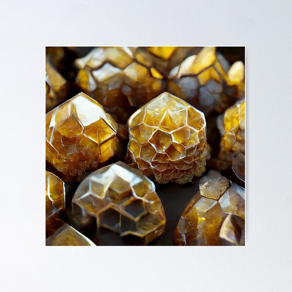 Aperçu de l'œuvre Crystal Honeycomb couleur dorée créée et vendue par Promptjourney.