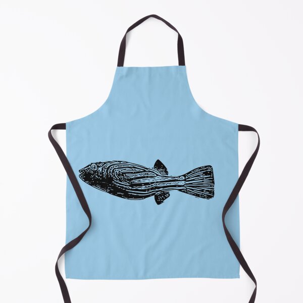 Item preview, A Fahaka Nile Pufferfish Black Design Painting Print designed and sold by designsasstultd.