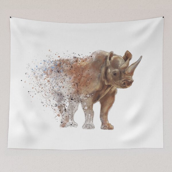 Item preview, Rhinoceros Watercolor .Digital Painting on White Background designed and sold by svetlanna.