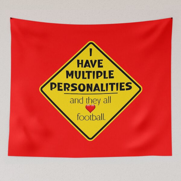 Item preview, Multiple personalities all love football designed and sold by mymemes71.