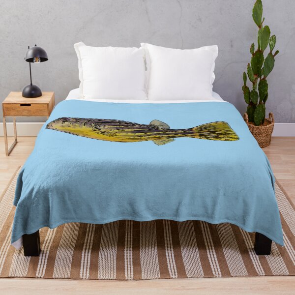 Item preview, A Fahaka Nile Pufferfish Black Alternate Design Painting Print designed and sold by designsasstultd.