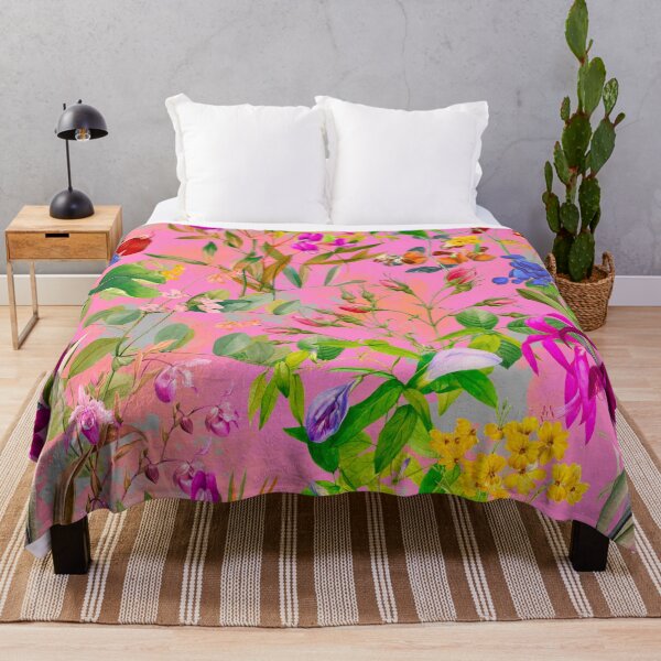 Item preview, Floral blooms and flowers exotic garden, roses and flowers, botanical pattern, flowers illustration, plants pattern, pink floral designed and sold by ZeinabTaha.