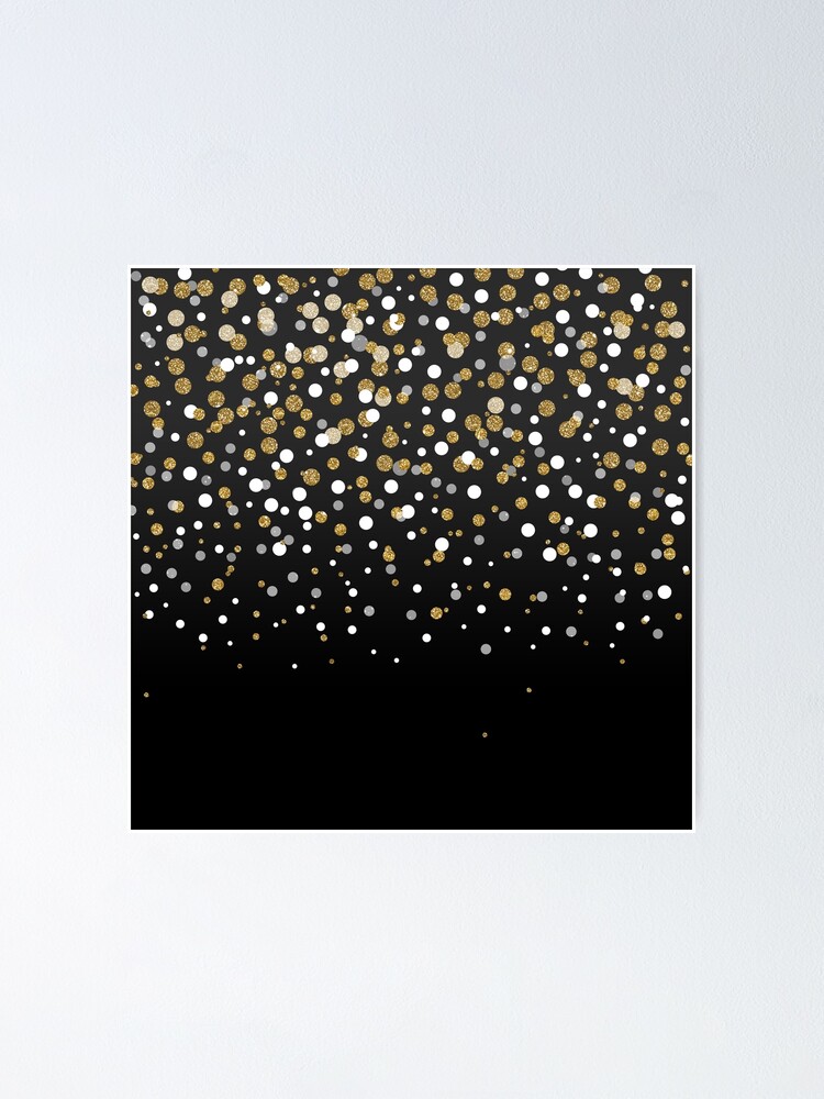 Pretty Modern Girly Faux Gold Glitter Confetti Ombre Illustration Poster By Inovarts Redbubble 1797