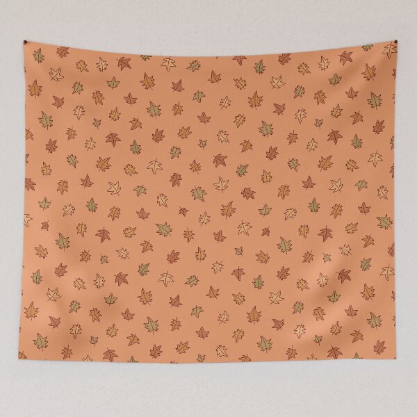 Item preview, autumn leaves falling peach orange designed and sold by ofbutterflies.