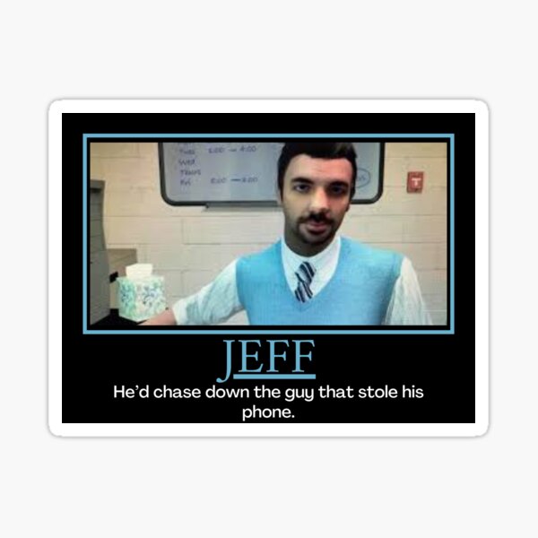 "Jeff DoD Cyber Awareness Training Demotivational Poster" Sticker for