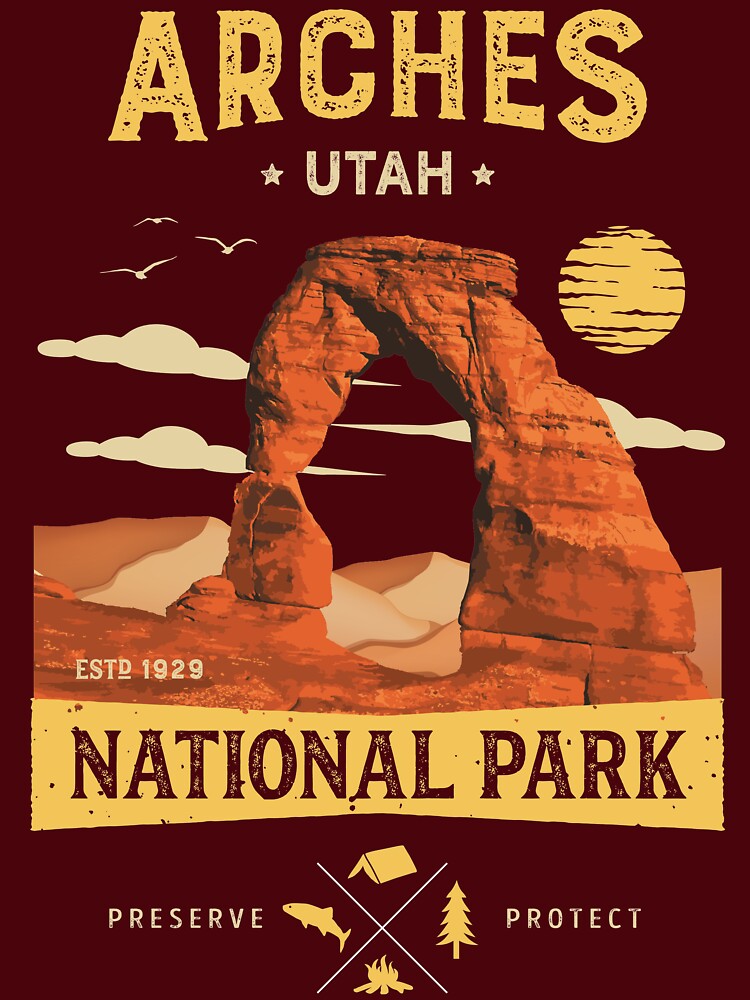 Thumbnail 7 of 7, Essential T-Shirt, Arches National Park Vintage Utah T Shirt designed and sold by LiqueGifts.