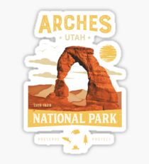 Arches National Park Vintage Utah T Shirt Sticker