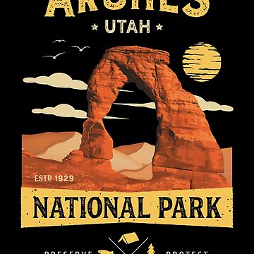 Artwork thumbnail, Arches National Park Vintage Utah T Shirt by LiqueGifts