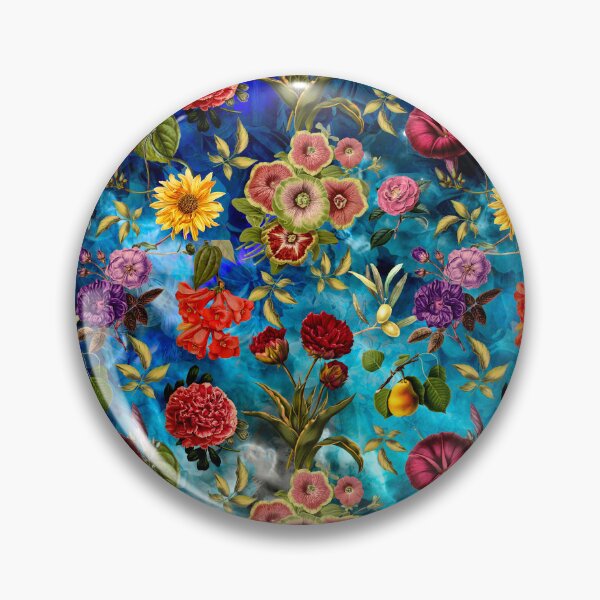 Item preview, Vintage flowers and roses exotic summer garden, botanical pattern, floral illustration, aqua blue vintage floral  designed and sold by ZeinabTaha.