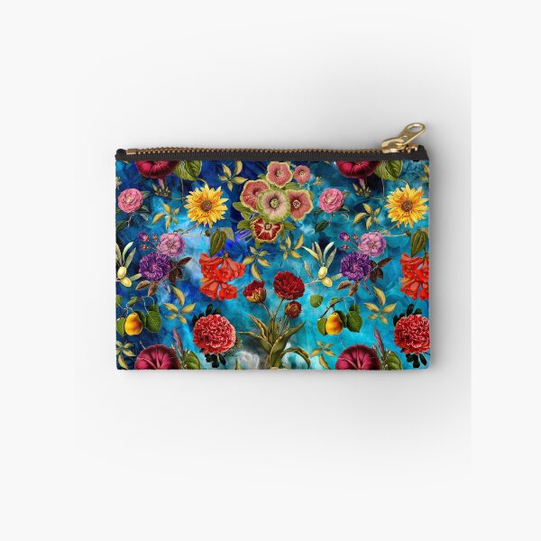 Item preview, Vintage flowers and roses exotic summer garden, botanical pattern, floral illustration, aqua blue vintage floral  designed and sold by ZeinabTaha.