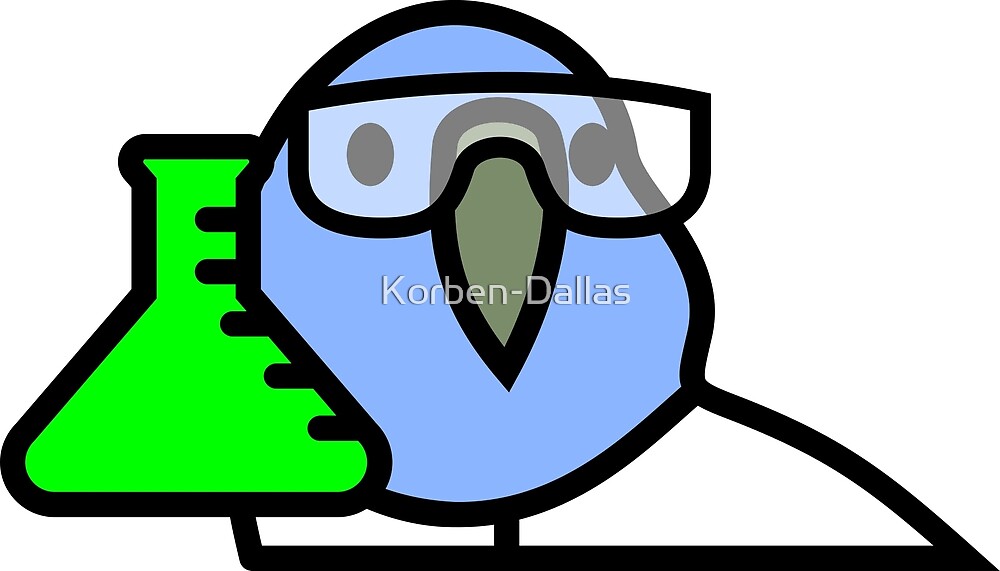 "PartyParrot Science Parrot" by KorbenDallas Redbubble