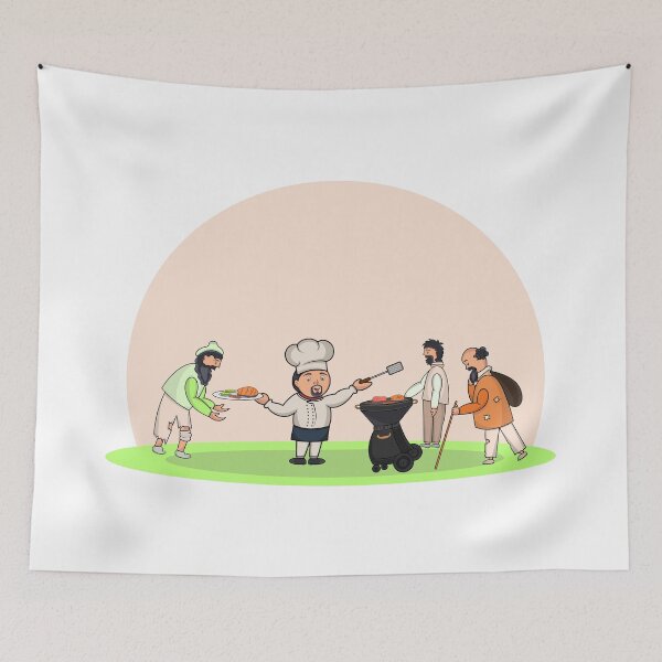 Item preview, Chef cooking on the grill designed and sold by Cheni-Yathri.