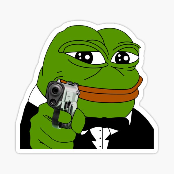 Pepega with Gun Sticker for Sale by renukabrc