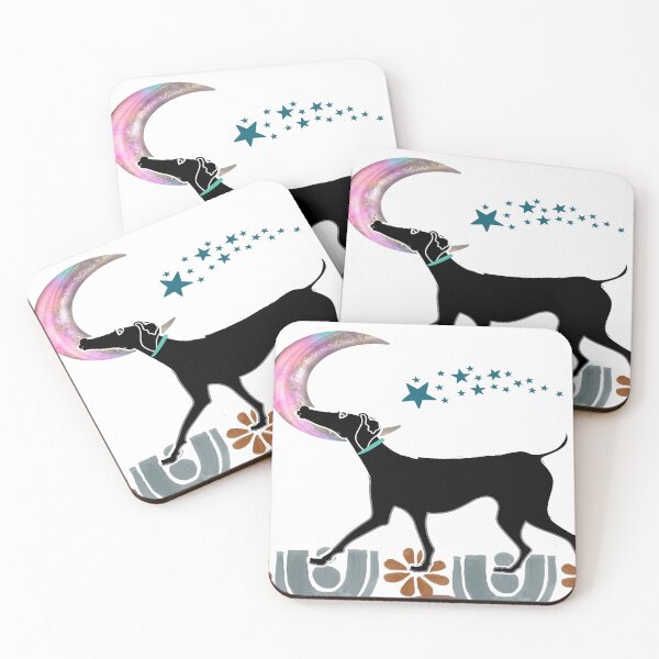 Item preview, Mid Mod Black Dog Walking into the Starlight designed and sold by LisWilliams.