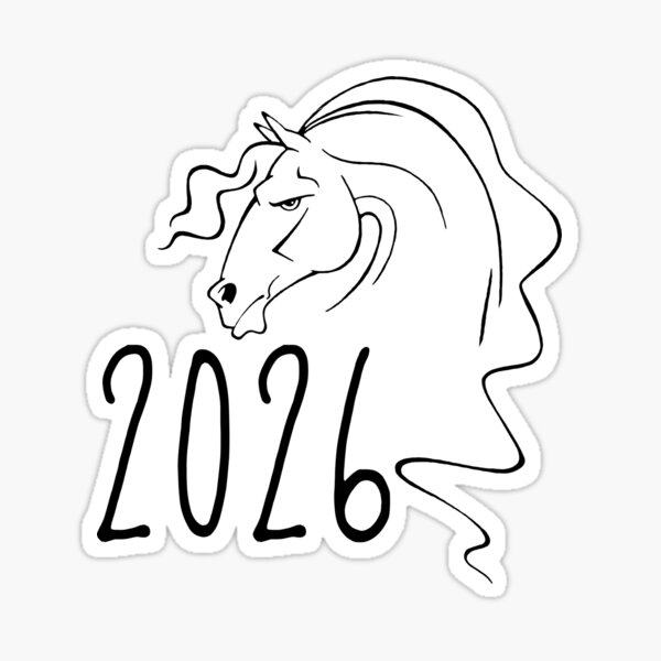 "Year of the Horse - 2026" Sticker for Sale by TheMerchPeddler 