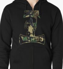 HM logo camouflage Zipped Hoodie