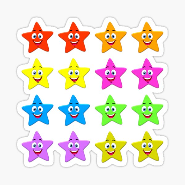 “Cute smiling stars sticker pack " Sticker for Sale by ranaweeraart