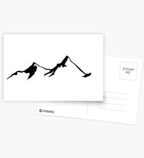 Ski Skiing Mountain Mountains Skiing Skis Silhouette Snowboard Snowboarding Postcards