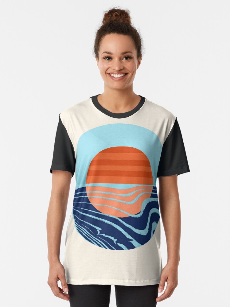 Sweetness - retro minimal 70s style throwback sunset sunrise ocean socal  art by Seventy Eight Graphic T-Shirt for Sale by 78designs