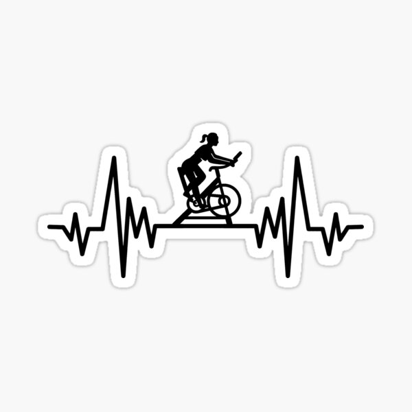 Spin Class Heartbeat , Funny Spin, Spinning Saying Sticker for