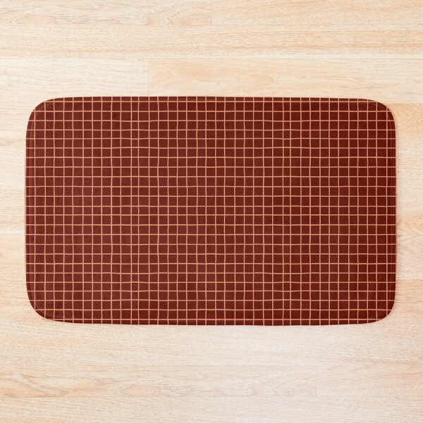 Item preview, autumn checks peach orange on maroon red designed and sold by ofbutterflies.