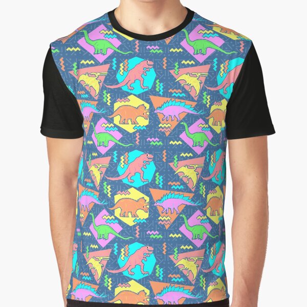 Nineties Dinosaurs Pattern Graphic T-Shirt