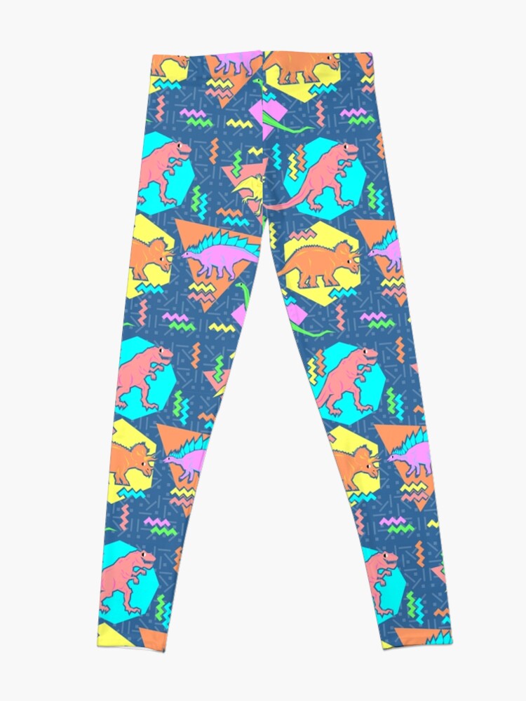 Thumbnail 4 of 5, Leggings, Nineties Dinosaurs Pattern designed and sold by chobopop.