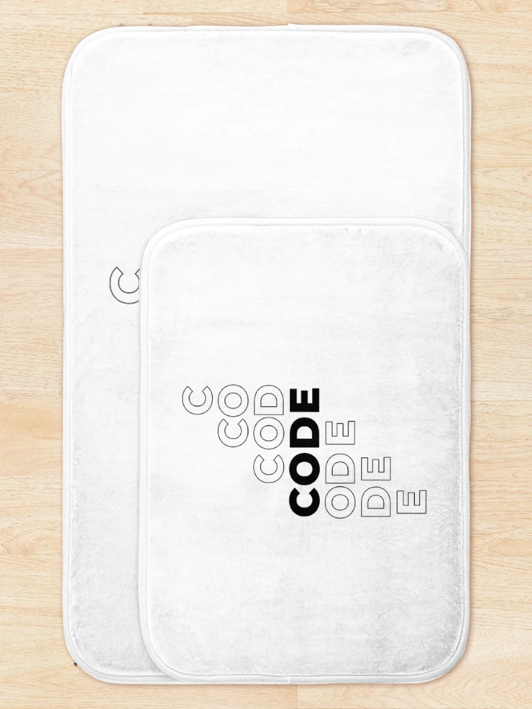 Thumbnail 5 of 6, Bath Mat, Code Multiplied (Inverted) designed and sold by developer-gifts.