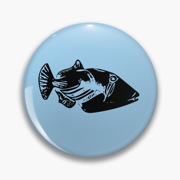 Item preview,   A Lagoon/Blackbar Triggerfish Black Design Painting Print designed and sold by designsasstultd.