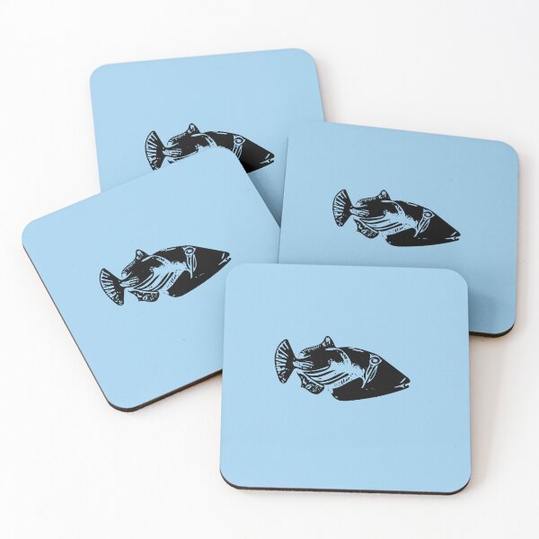 Item preview,   A Lagoon/Blackbar Triggerfish Black Design Painting Print designed and sold by designsasstultd.