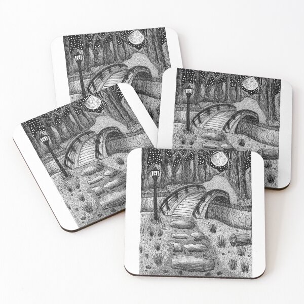 Item preview, Winter Night Mystical Woodland Fantasy Landscape designed and sold by BrokenLDesign.