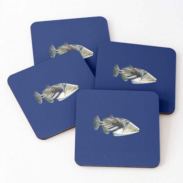 Item preview, A Lagoon/Blackbar Triggerfish White Alternate  Design Painting Print designed and sold by designsasstultd.