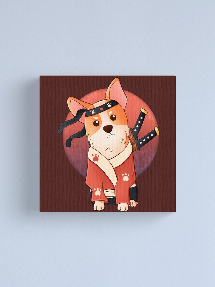 Alternate view of Ninja Corgi Canvas Print