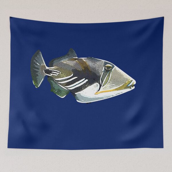Aperçu de l'œuvre Un Lagoon/Blackbar Triggerfish White Alternate Design Peinture Imprimer créée et vendue par designsasstultd.