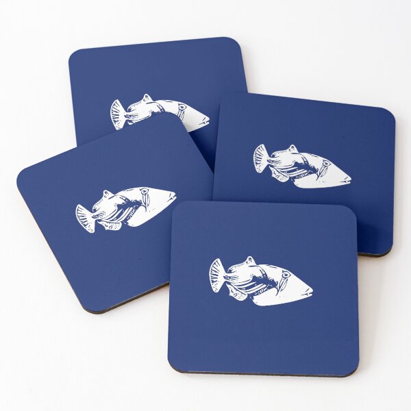Item preview, A Lagoon/Blackbar Triggerfish White Design Painting Print designed and sold by designsasstultd.