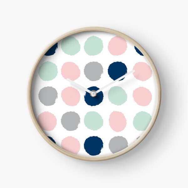 Gender neutral nursery home decor abstract painted dots pattern minimalist Clock