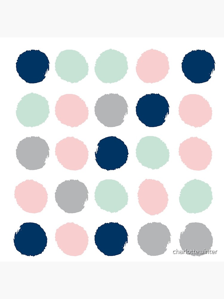 Gender neutral nursery home decor abstract painted dots pattern minimalist by charlottewinter