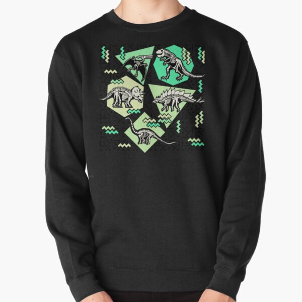 Neon Skeleton Dinosaur Pattern Pullover Sweatshirt