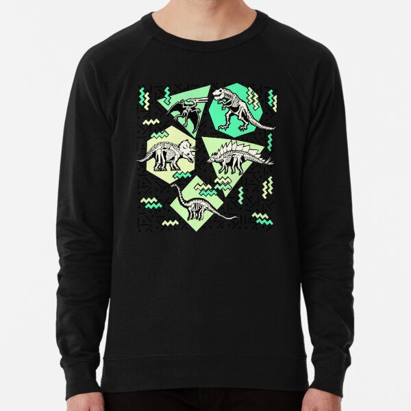 Neon Skeleton Dinosaur Pattern Lightweight Sweatshirt