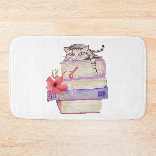 Item preview, Watercolor Cat sleeping On A Stack Of Books designed and sold by virillanissa.