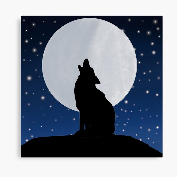 Lienzos: Silueta De Lobo Aullando | Redbubble