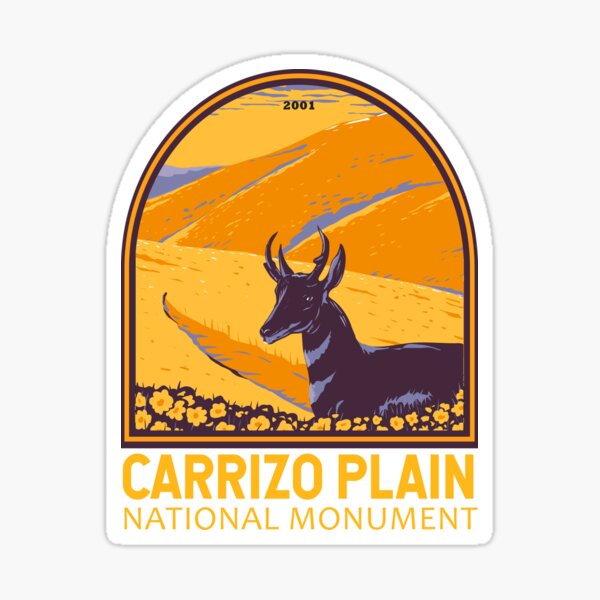 Vista previa del artículo con la obra «Emblema del monumento nacional de Carrizo Plain, California», diseñado y vendido por KrisSidDesigns.