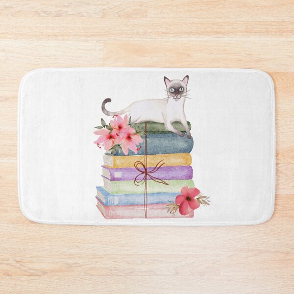 Item preview, Watercolor White Cat sleeping On A Stack Of Books designed and sold by virillanissa.