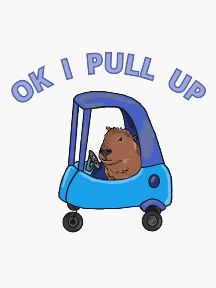 funny-car-capybara-ok-i-pull-up-sticker-for-sale-by-jamauds-redbubble