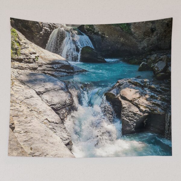 Item preview, Blue and green misty Waterfall designed and sold by DeVeauDesign.