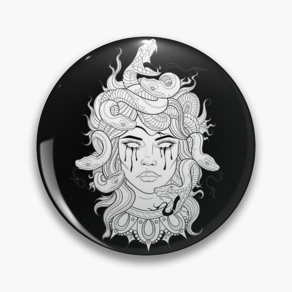 Item preview, Medusa Snake Face black designed and sold by Browhiteart.