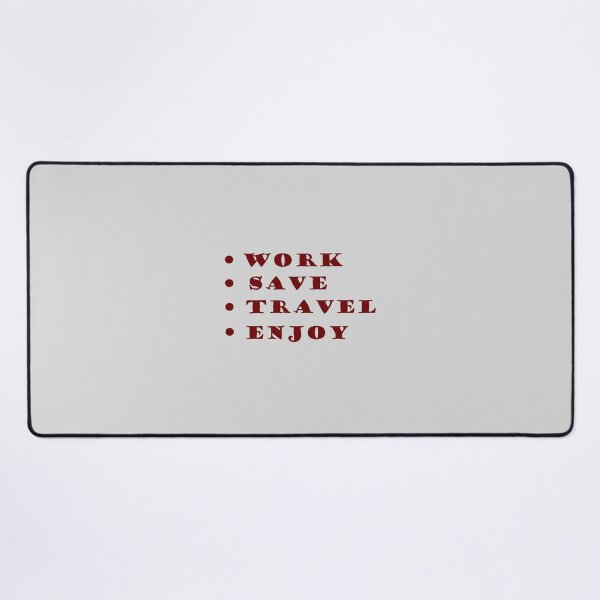 Item preview, Work, Save, Travel, Enjoy artwork in red designed and sold by ArKion.