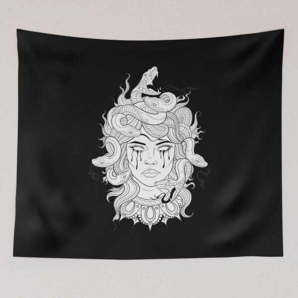 Item preview, Medusa Snake Face black designed and sold by Browhiteart.