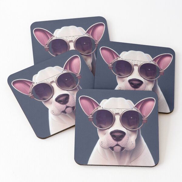 Item preview, Bull Terrier wearing a aviator glasses designed and sold by Studiowatermars.